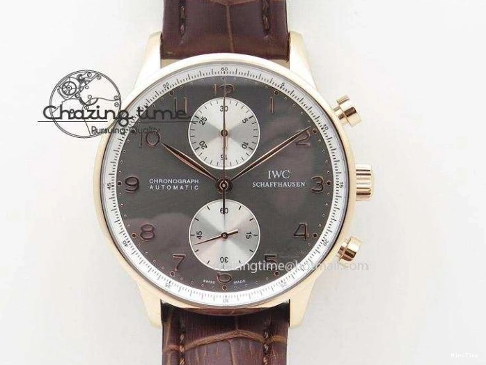 MIROTIME 0106 Portuguese Tourbillon IW5046 SS ZF Best Edition Gray Dial on Black Leather Strap SunProtective 7147